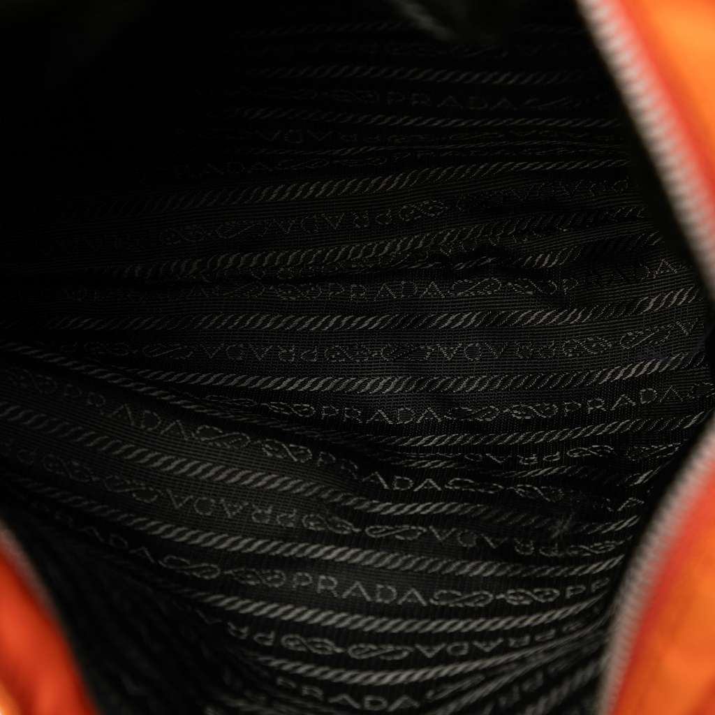 Prada Tessuto Zip Top Crossbody Orange Good condition - Model View