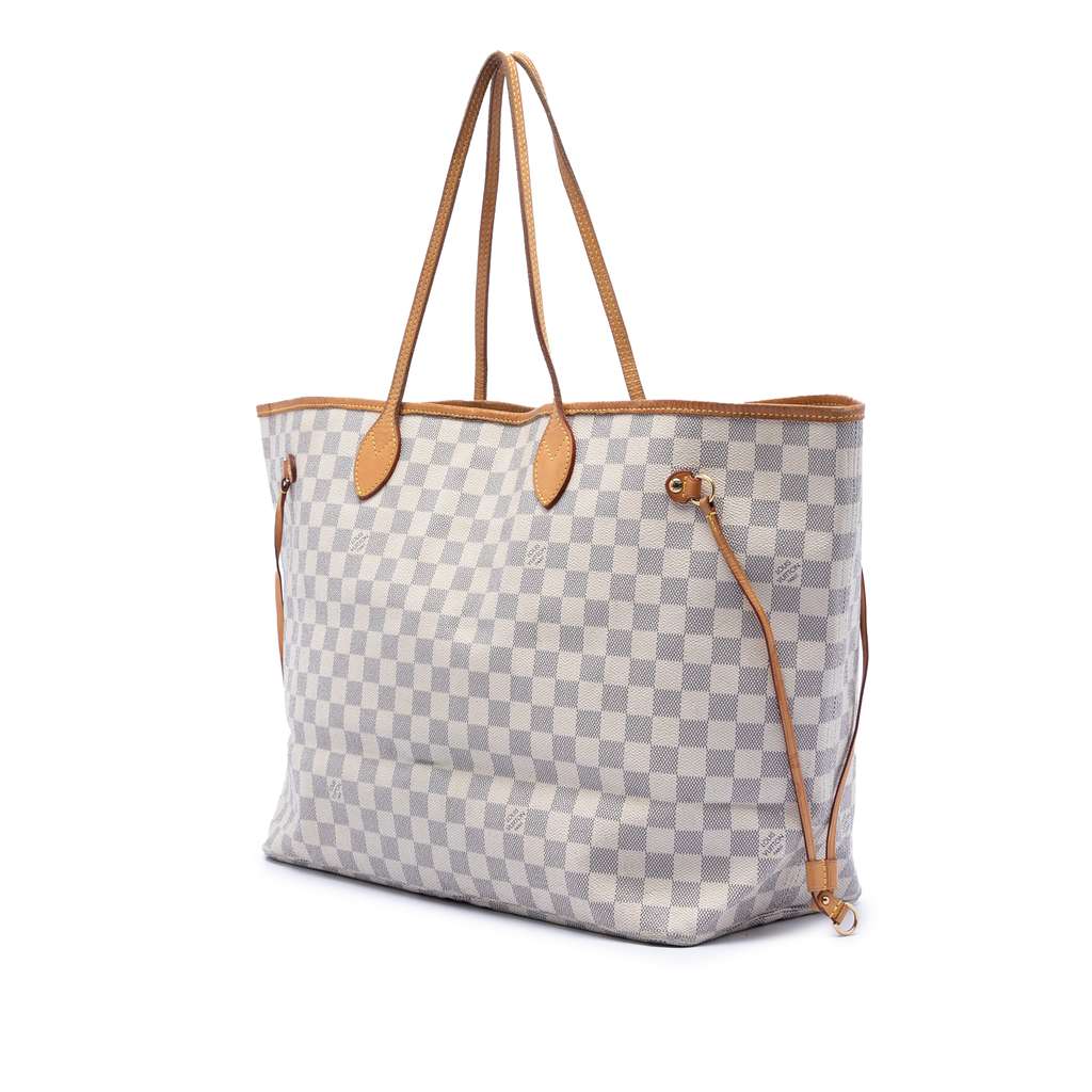 Louis Vuitton Damier Azur Neverfull GM White Good condition - Back View