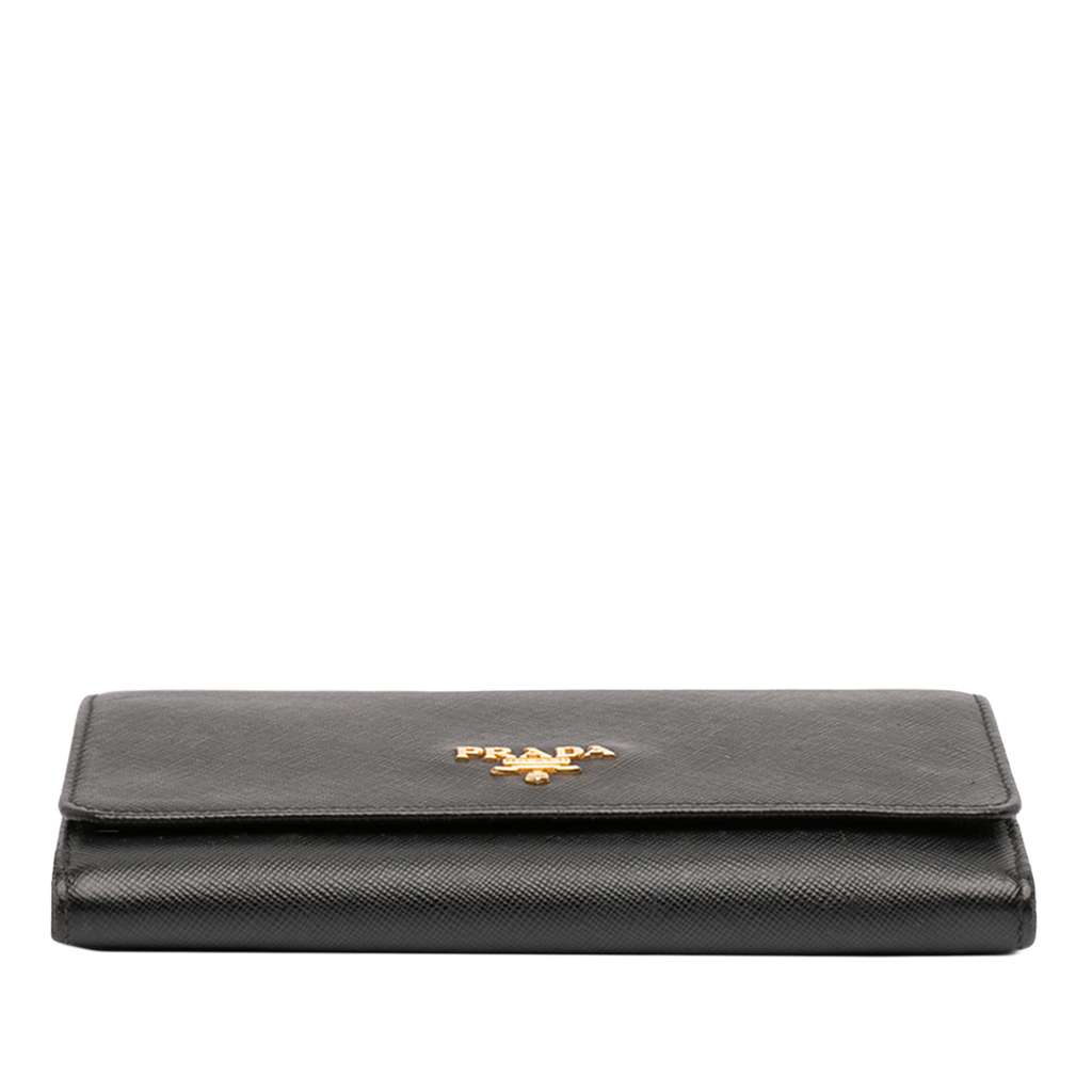 Prada Saffiano Wallet on Strap Black Leather Good condition - Inside View