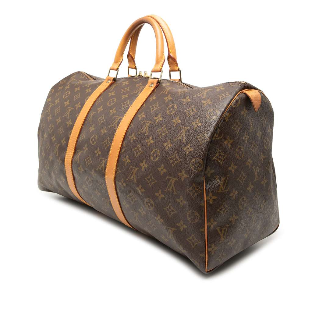 Louis Vuitton Monogram Keepall 50 Brown Good condition - Back View