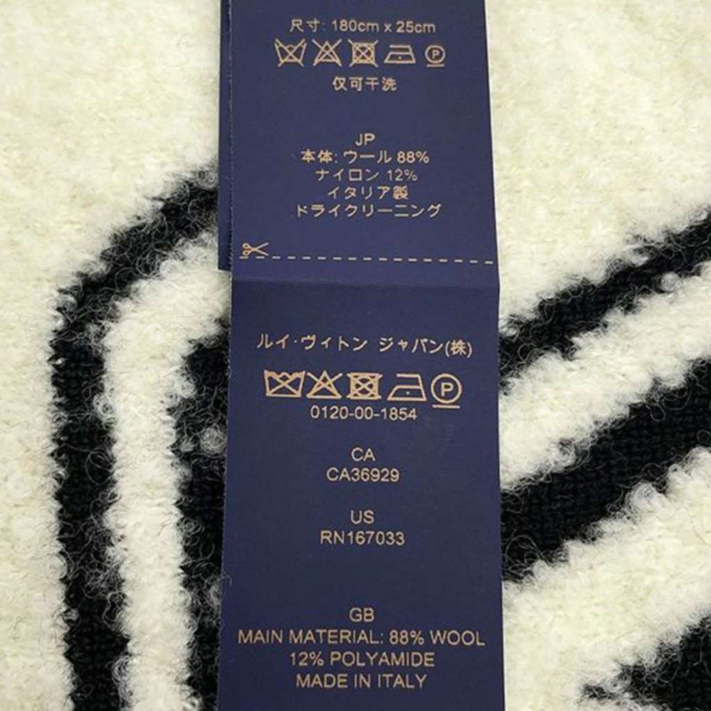 Louis Vuitton Monogram Hip Knitted Reversible Scarf Black Wool Good condition - Inside View