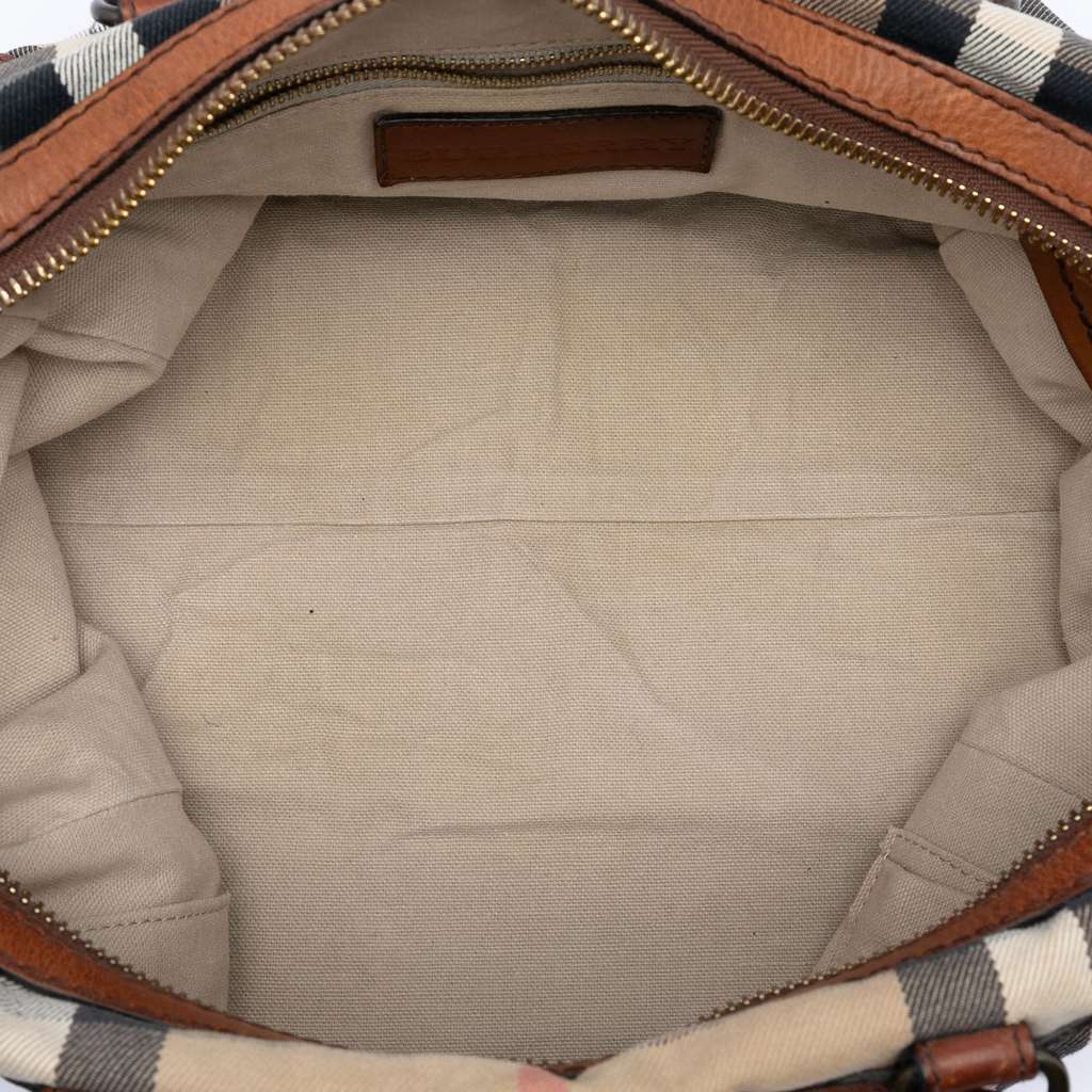 Burberry House Check Canvas Banford Bowling Bag Brown Canvas Good condition - Model View