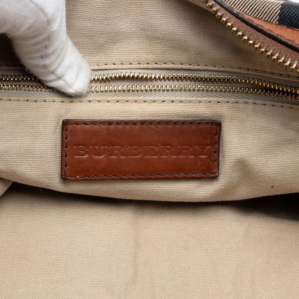 Burberry House Check Canvas Banford Bowling Bag Brown Canvas Good condition - Box View