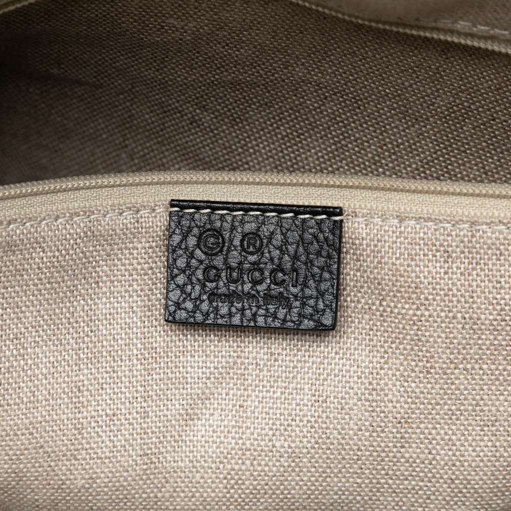 Gucci Medium Leather GG Charm Dome Satchel Black Leather Good condition - Box View