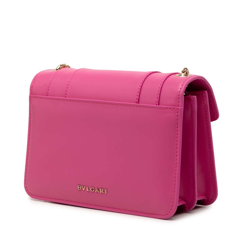 Bvlgari Calfskin Serpenti Forever Crossbody Pink Leather Good condition - Back View