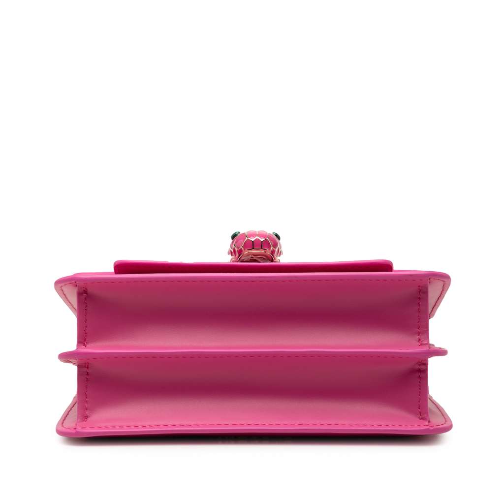 Bvlgari Calfskin Serpenti Forever Crossbody Pink Leather Good condition - Inside View