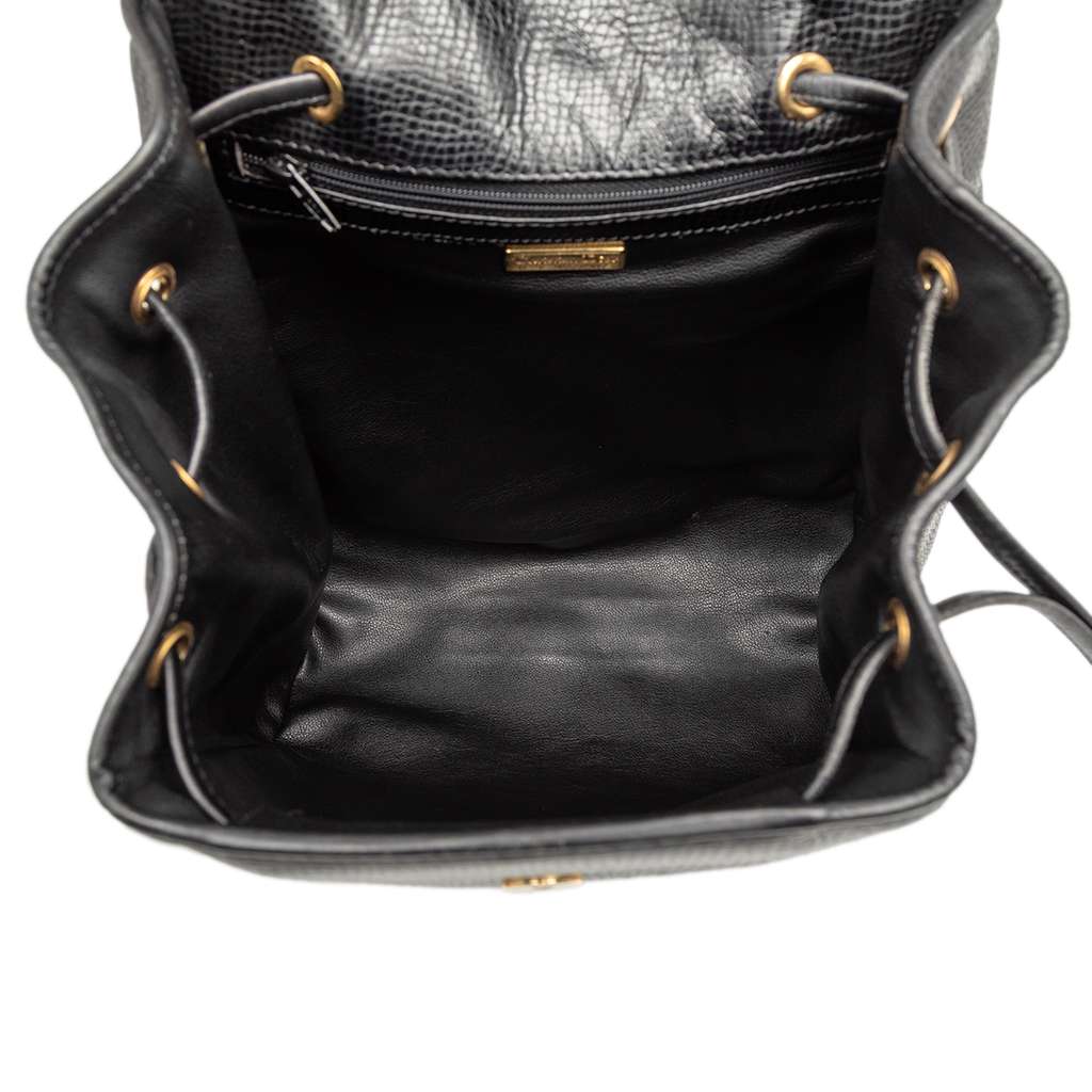 Dior Grained Leather Backpack Black Leather Good condition - Model View