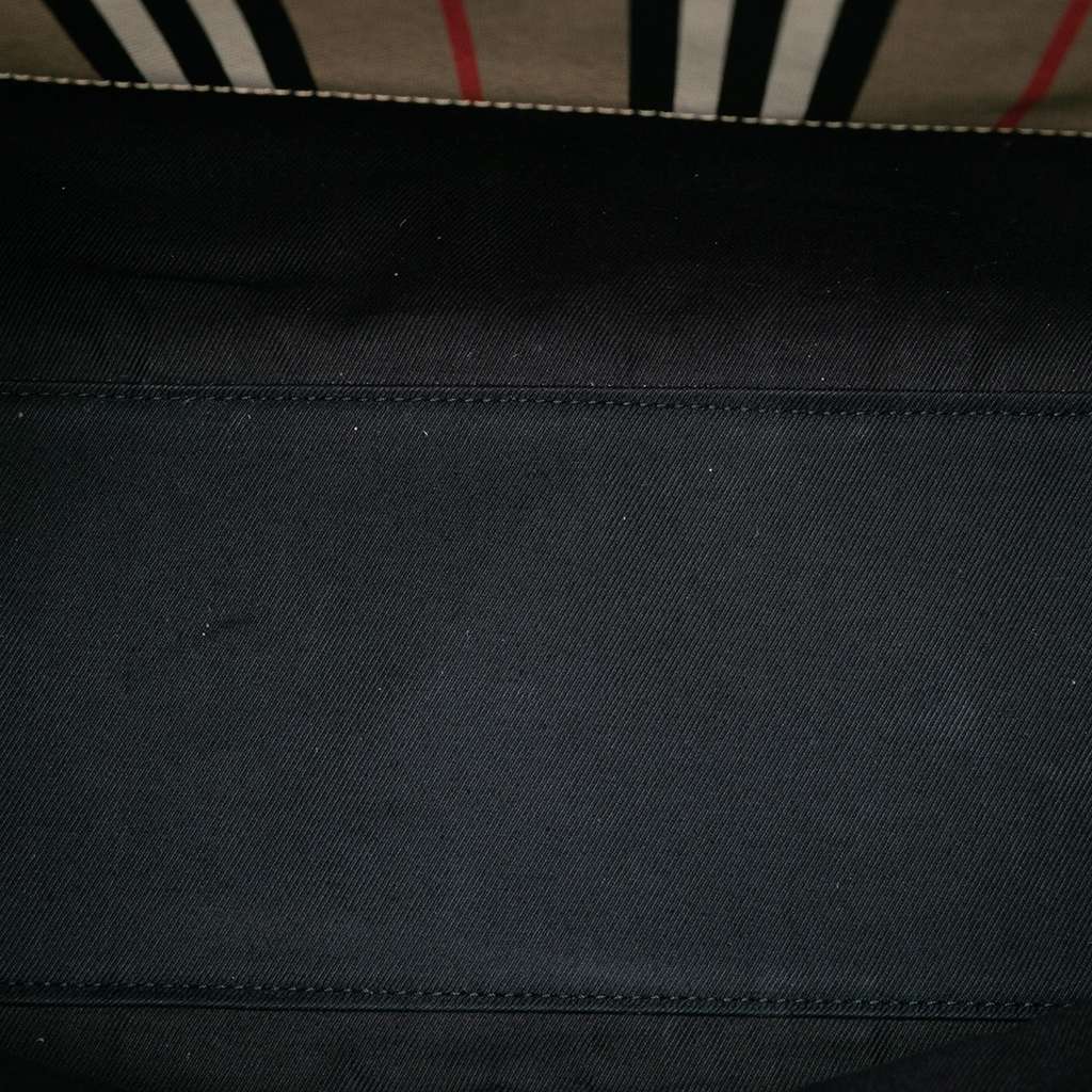 Burberry Icon Stripe Coated Canvas Tote Brown Canvas Good condition - Model View