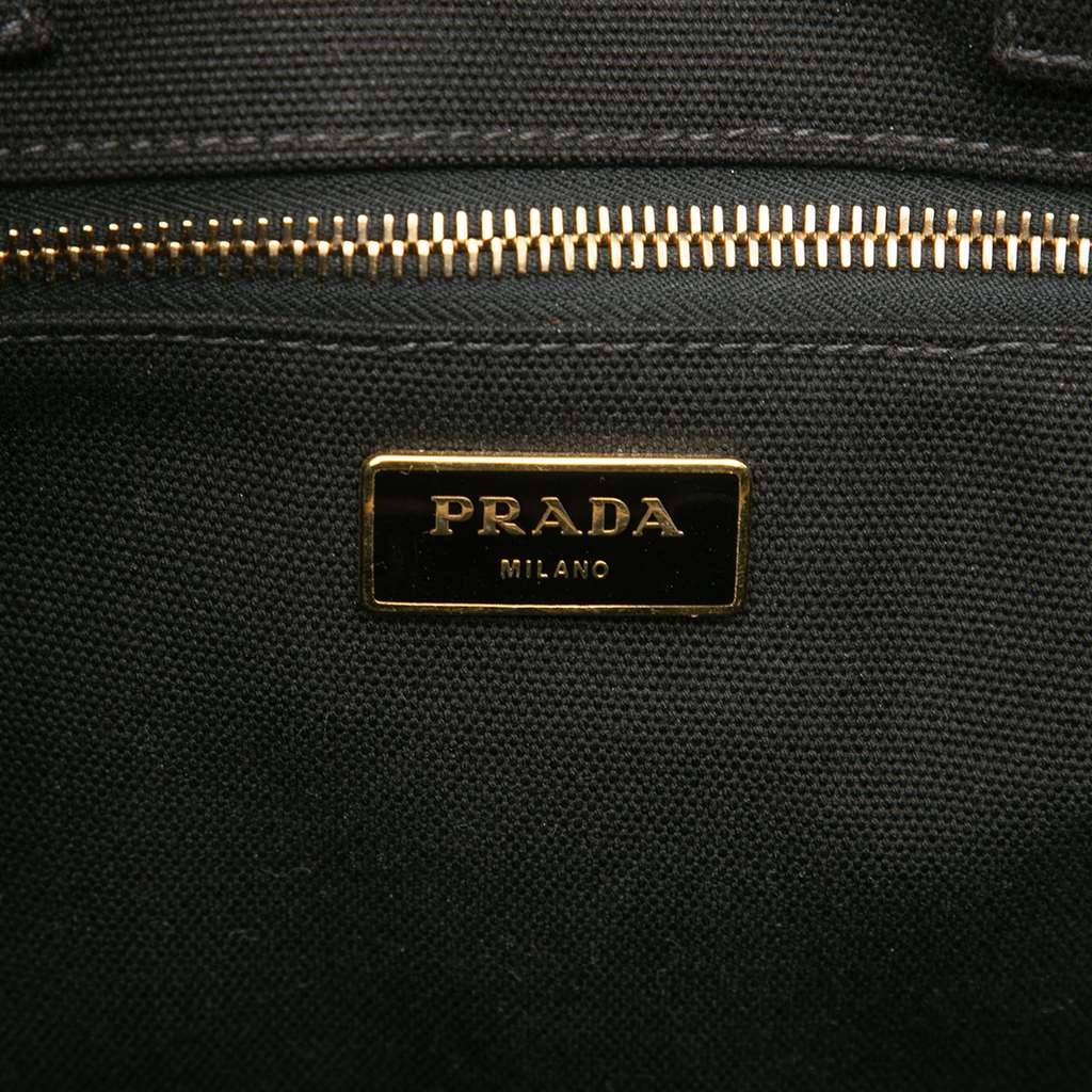 Prada Canvas Canapa Logo Satchel Black Canvas Good condition - Box View
