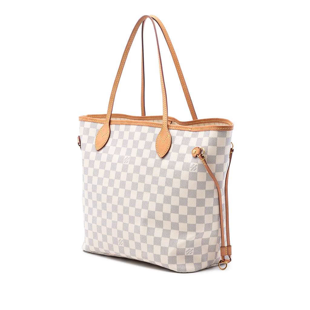 Louis Vuitton Damier Azur Neverfull MM White Good condition - Back View
