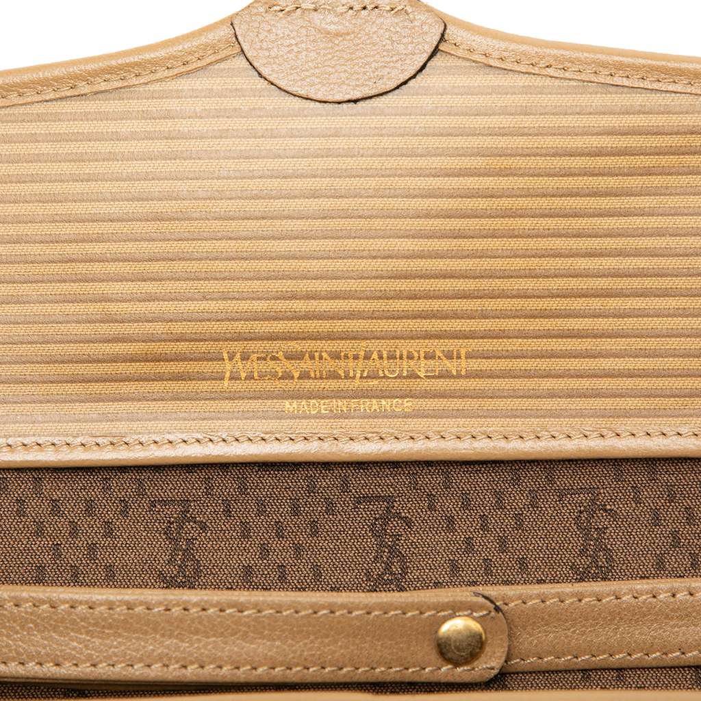 Saint Laurent Coated Canvas Crossbody Brown Canvas Good condition - Box View