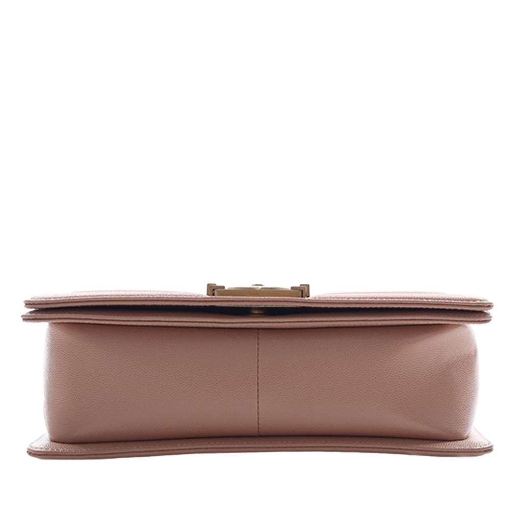 Chanel Old Medium Quilted Caviar Boy Flap Brown Leather Good condition - Box View