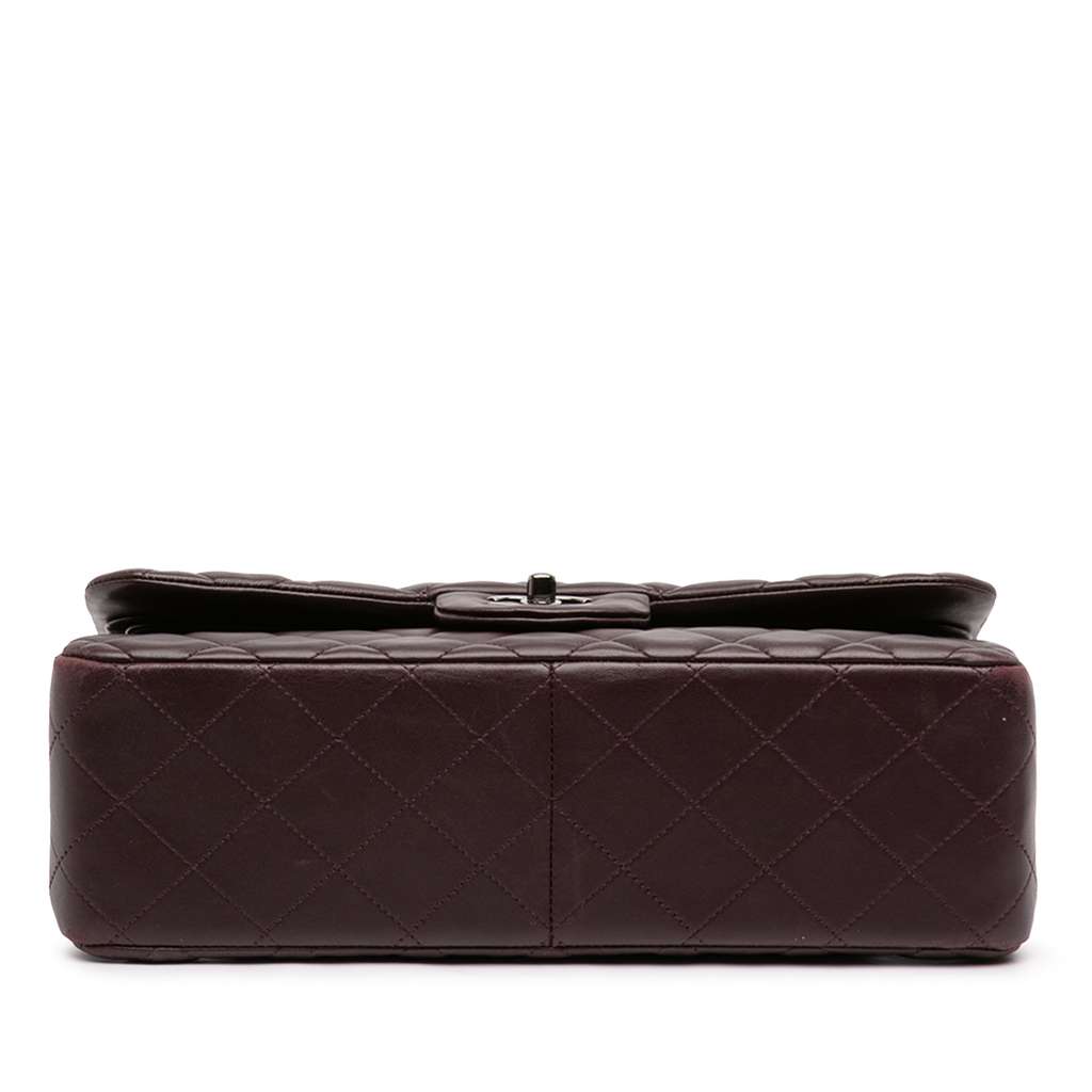 Chanel Jumbo Classic Lambskin Double Flap Purple Leather Good condition - Inside View
