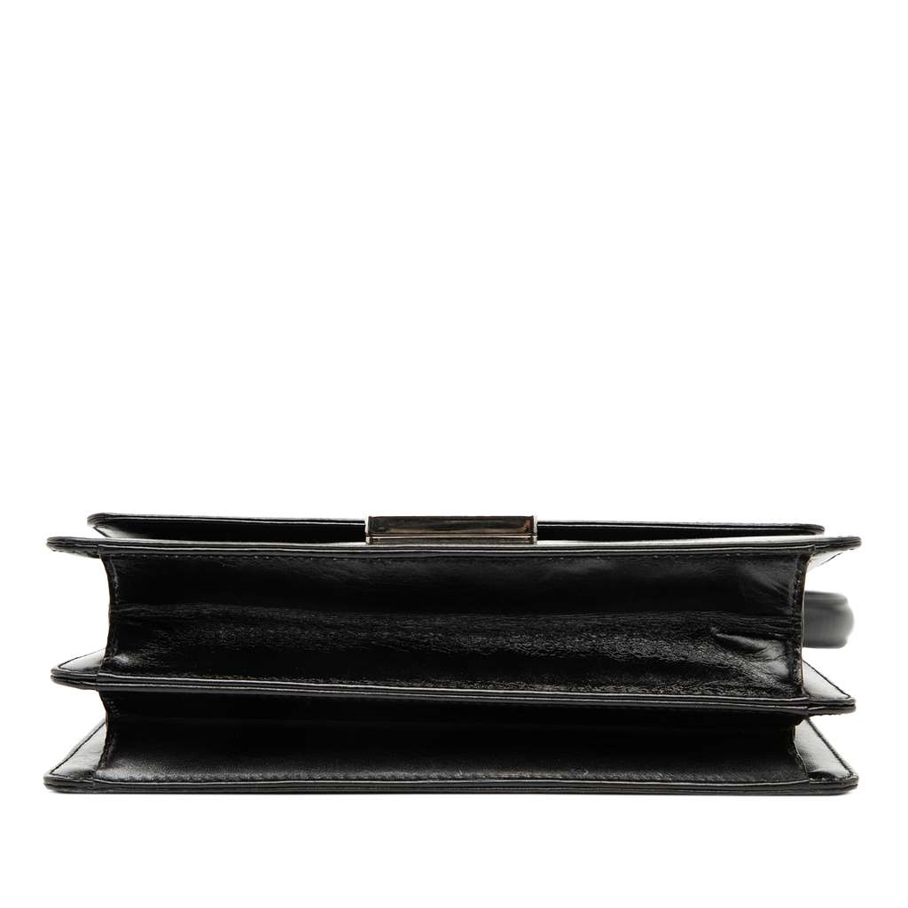 Gucci Calfskin Square G Shoulder Bag Black Leather Good condition - Inside View