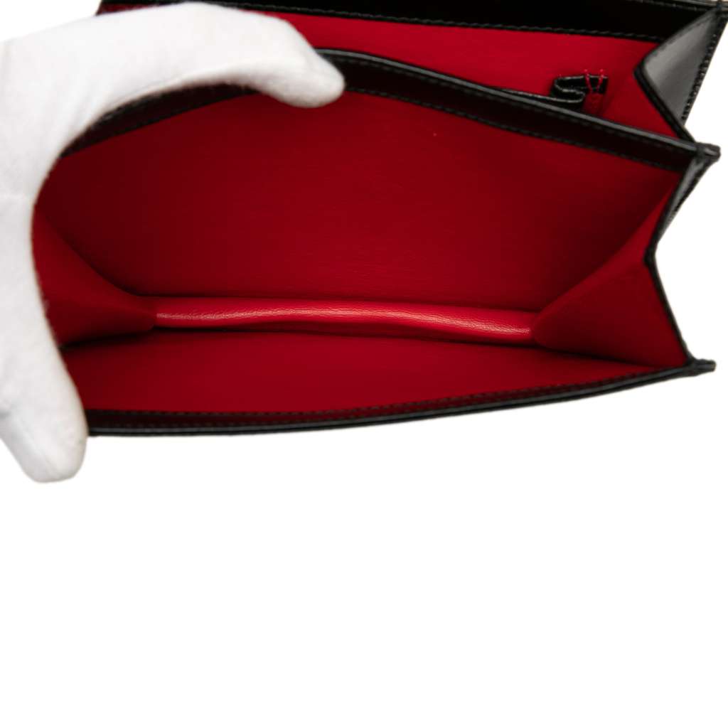 Gucci Calfskin Square G Shoulder Bag Black Leather Good condition - Model View