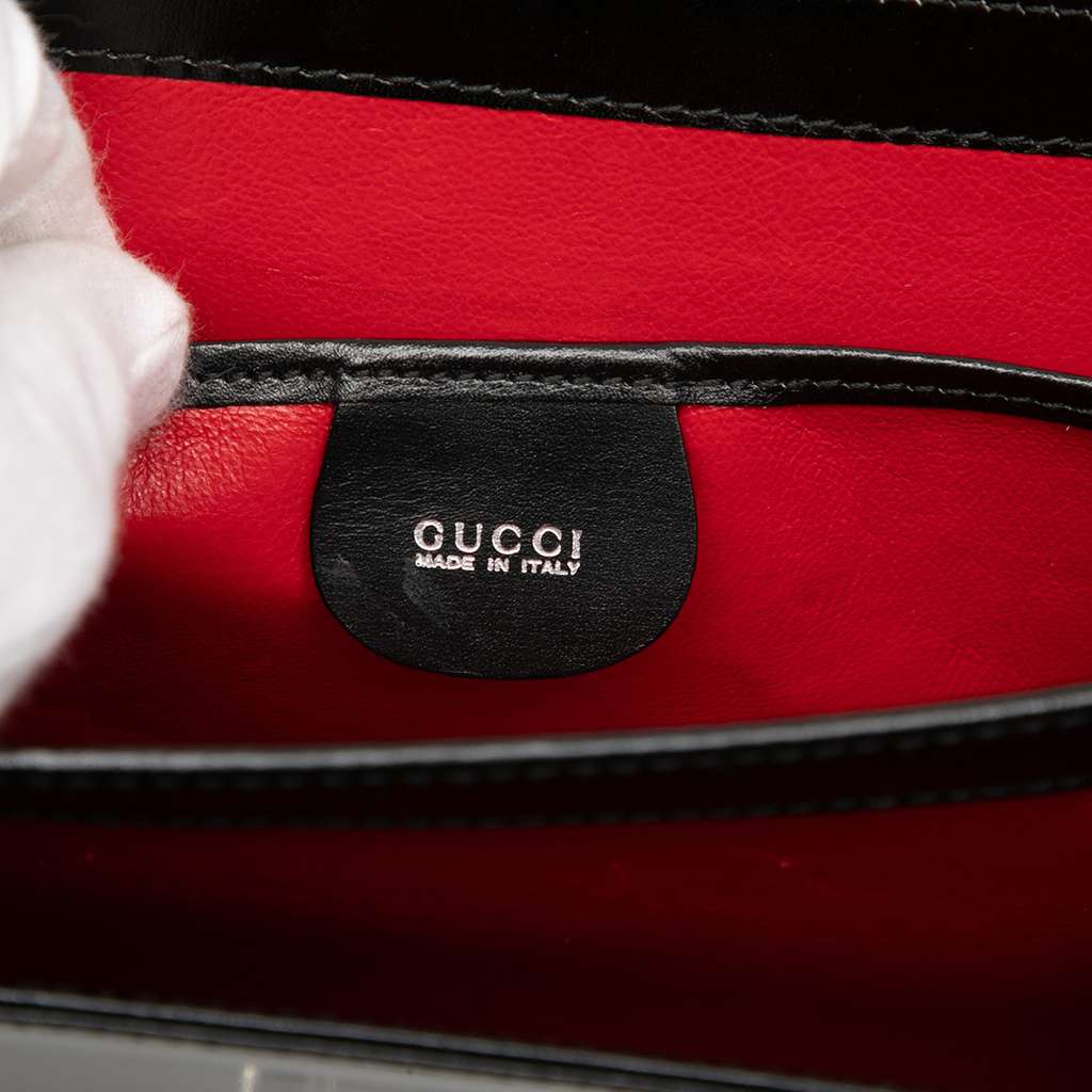 Gucci Calfskin Square G Shoulder Bag Black Leather Good condition - Box View