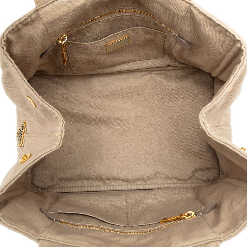 Prada Canvas Canapa Logo Satchel Brown Canvas Good condition - Model View
