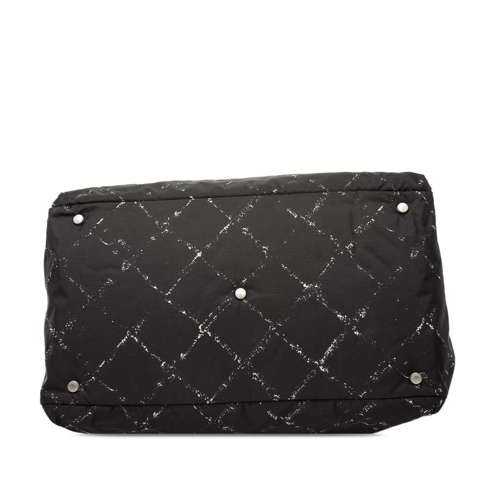 Chanel Old Travel Line Nylon Travel Bag Black Good condition - Inside View