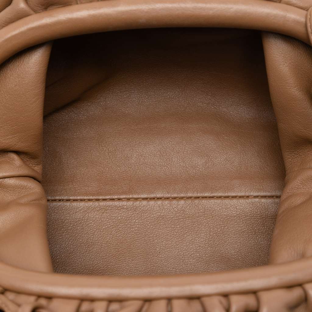 Bottega Veneta Lambskin The Mini Pouch Crossbody Brown Leather Good condition - Model View