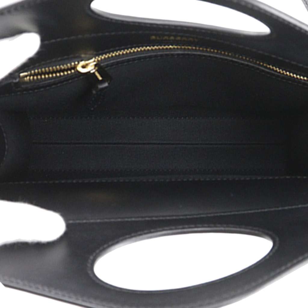 Burberry Mini Plaid Canvas Pocket Satchel Black Canvas Good condition - Model View