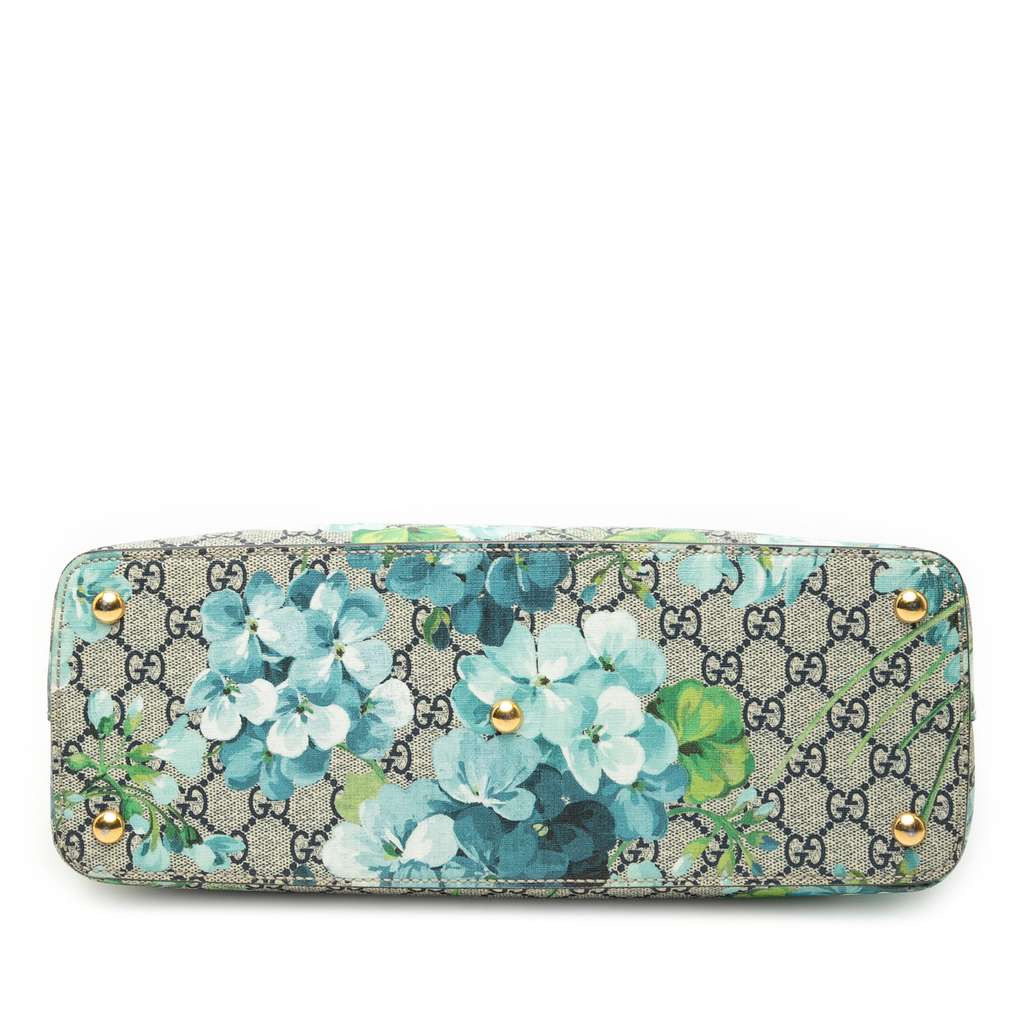 Gucci Small GG Supreme Blooms Linea A Tote Brown Canvas Good condition - Inside View