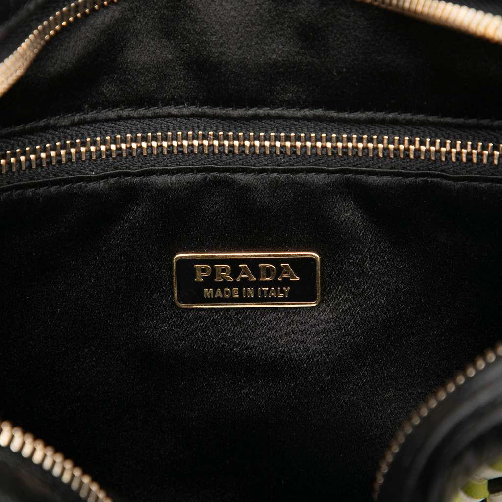 Prada Leather Perspective Cubes Shoulder Bag Black Leather Good condition - Box View