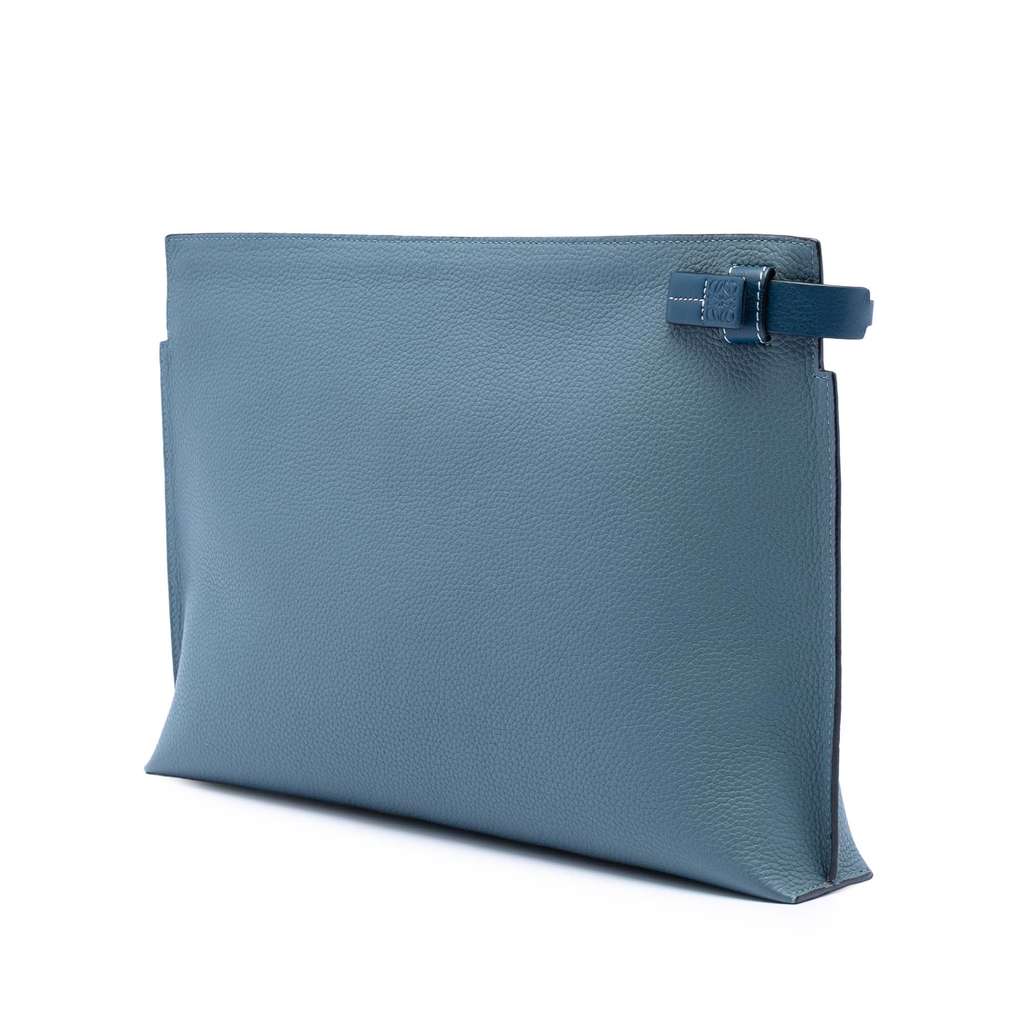 Loewe Disney Leather Anagram Dumbo T Pouch Blue Leather Good condition - Back View