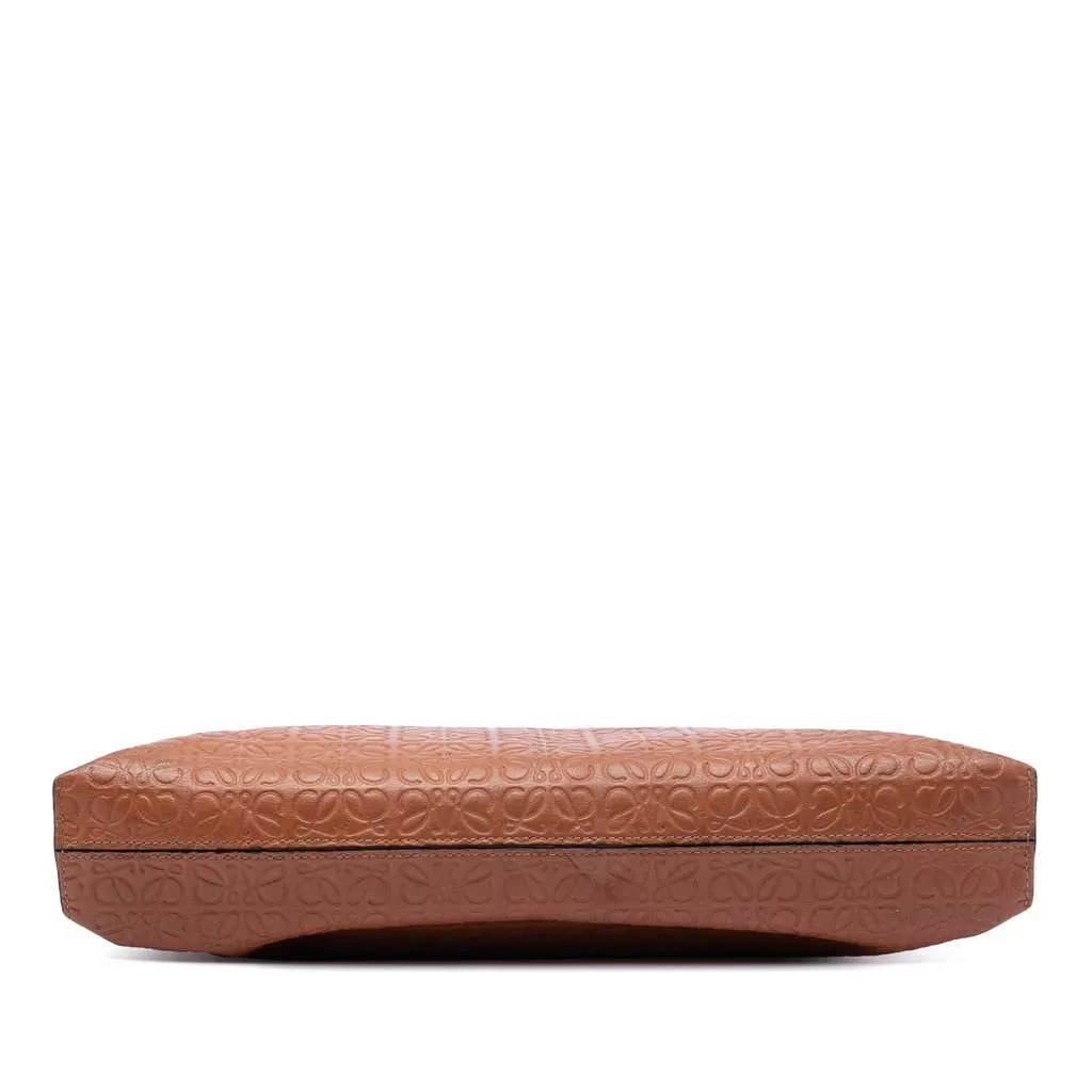 Loewe Embossed Anagram Leather Repeat T Clutch Brown Leather Very good - Inside View