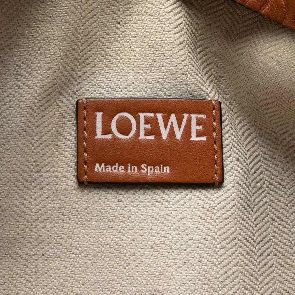 Loewe Embossed Anagram Leather Repeat T Clutch Brown Leather Very good - Box View