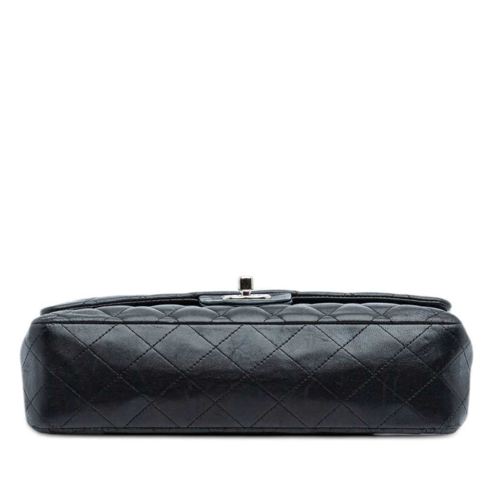 Chanel Medium Classic Lambskin Double Flap Black Leather Good condition - Inside View