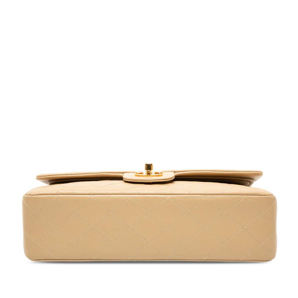 Chanel Medium Classic Lambskin Double Flap Brown Leather Good condition - Inside View