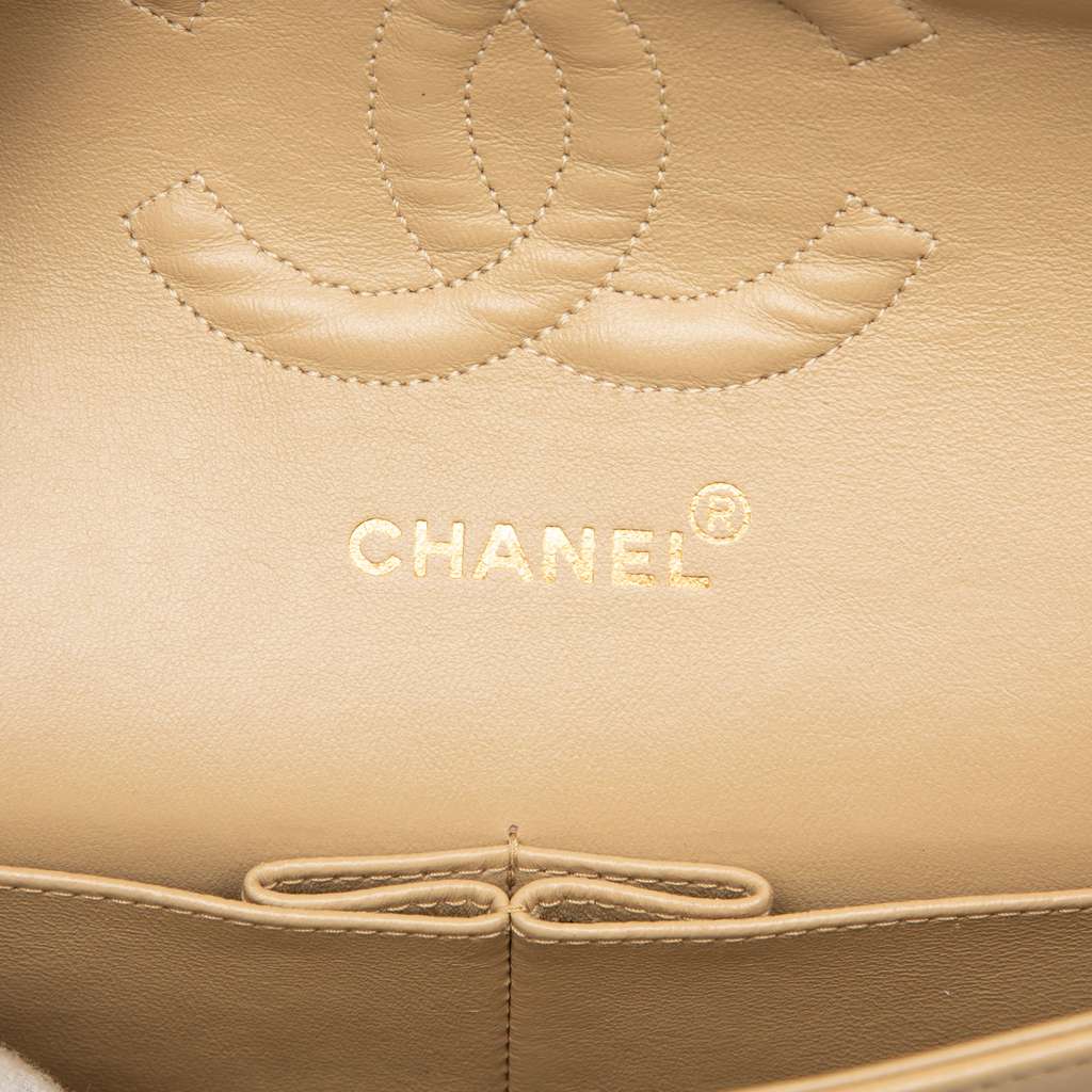 Chanel Medium Classic Lambskin Double Flap Brown Leather Good condition - Box View