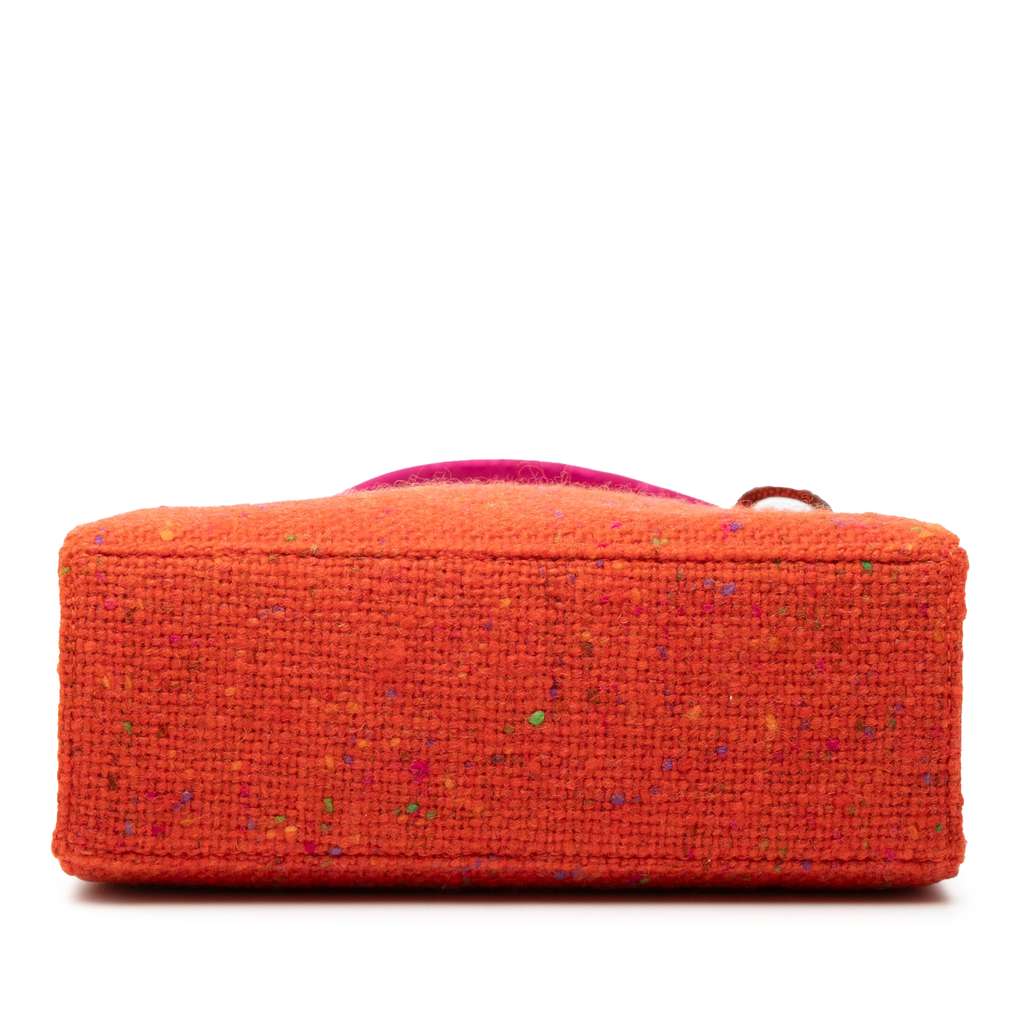 Dior Bicolor Tweed Top Handle Bag Orange Tweed Good condition - Inside View