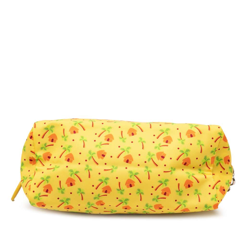 Prada Tessuto Stampato Palm Cosmetic Pouch Yellow Good condition - Inside View