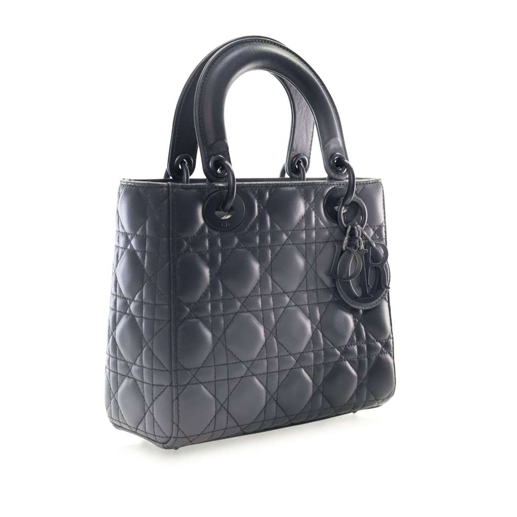 Dior Small Lambskin Cannage My ABCDior Lady Dior Grey Leather Good condition - Inside View
