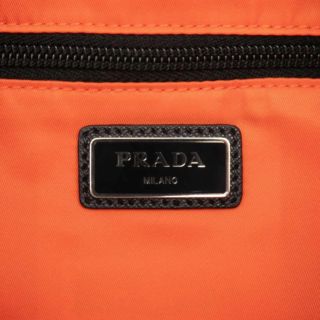 Prada Saffiano Trimmed Tessuto Triple Buckle Messenger Bag White Very good - Box View