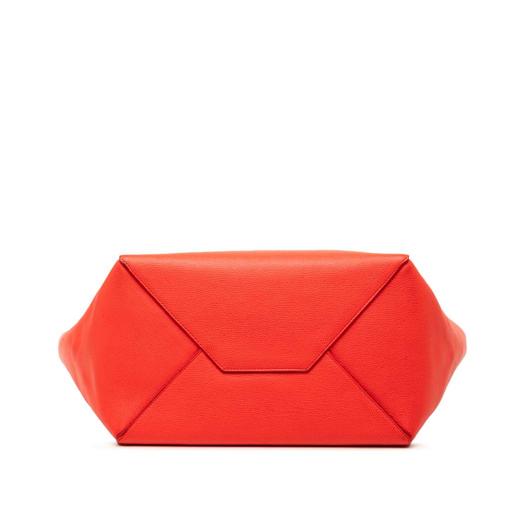 Celine Small Grained Calfskin Horizontal Phantom Cabas Tote Red Leather Good condition - Inside View