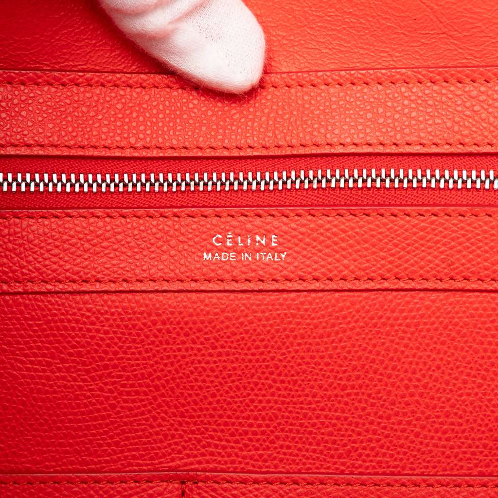 Celine Small Grained Calfskin Horizontal Phantom Cabas Tote Red Leather Good condition - Box View