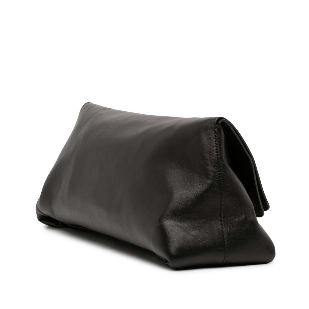Alexander Mcqueen Large Calfskin Skull Knuckle Duster Fold Over Clutch Black Leather Good condition - Back View