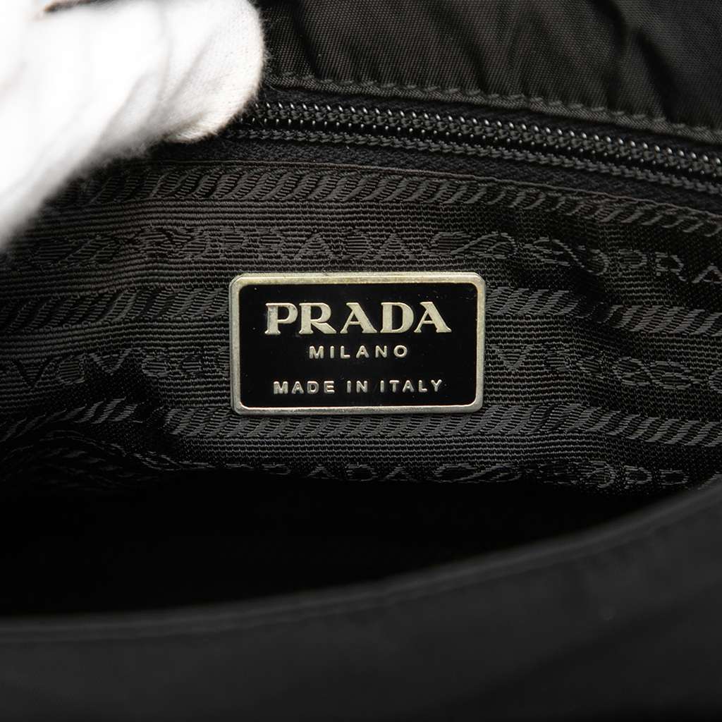 Prada Tessuto Zip Buckle Messenger Bag Black Very good condition - Box View