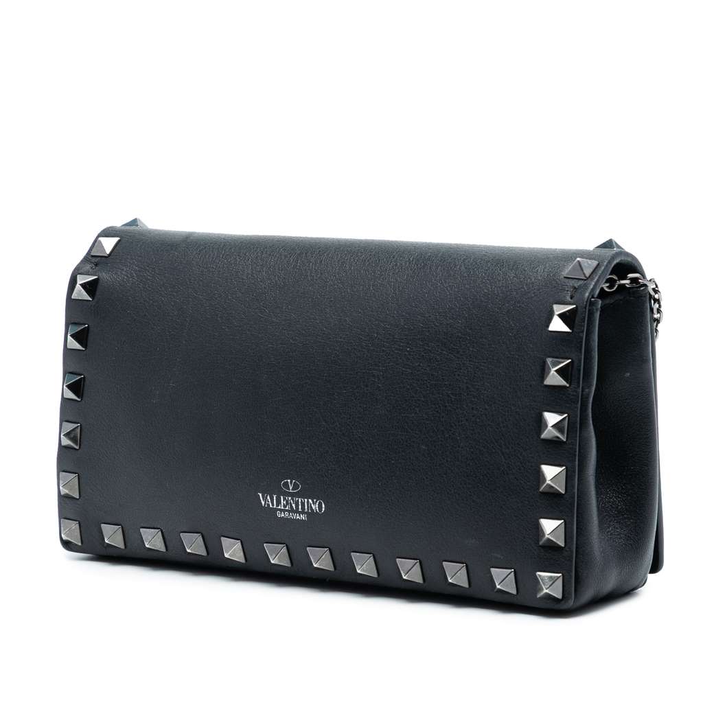 Valentino Leather Rockstud Crossbody Black Leather Good condition - Back View