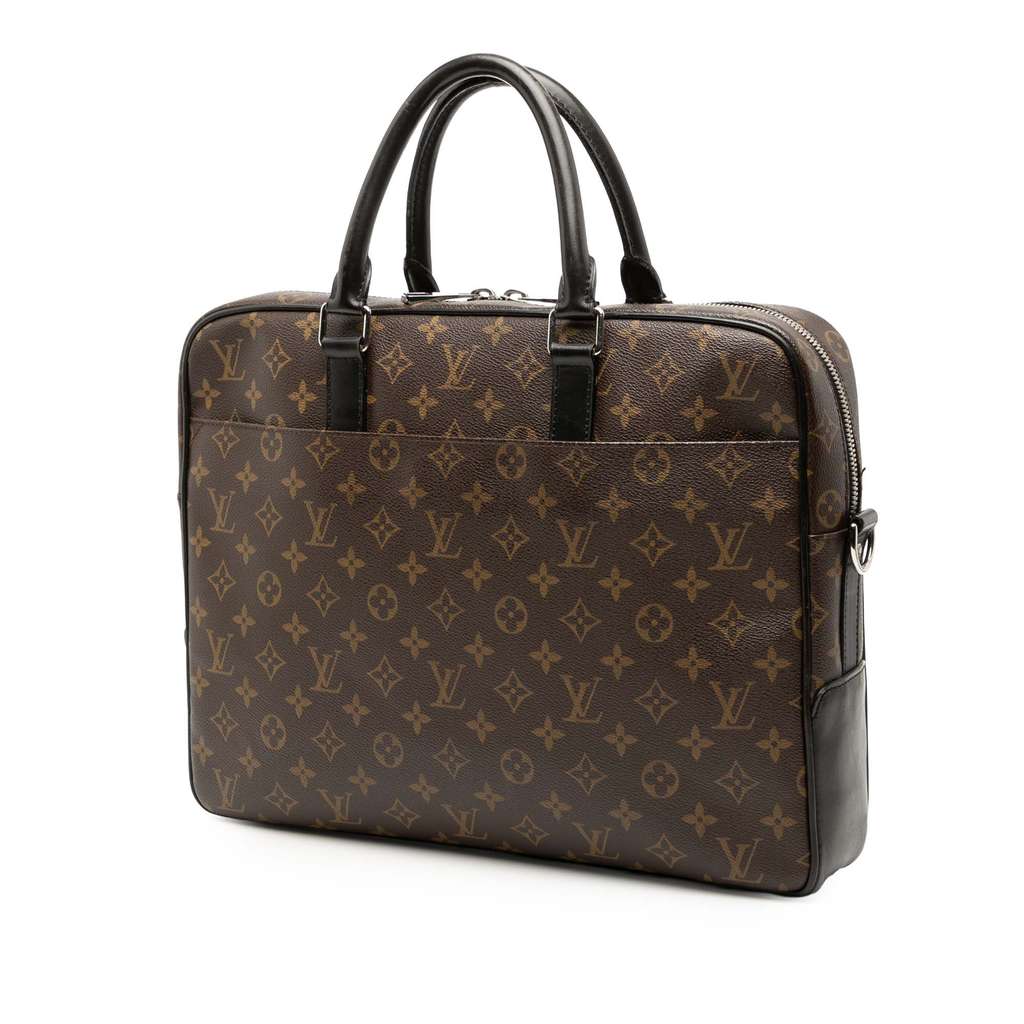Louis Vuitton Monogram Macassar Soft Briefcase Brown Fair condition - Back View