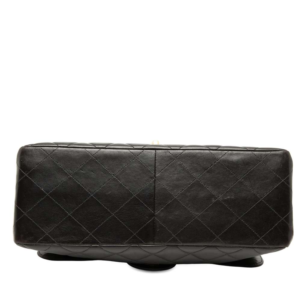 Chanel Jumbo Quilted Lambskin Double Sided Flap Black Leather Good condition - Inside View