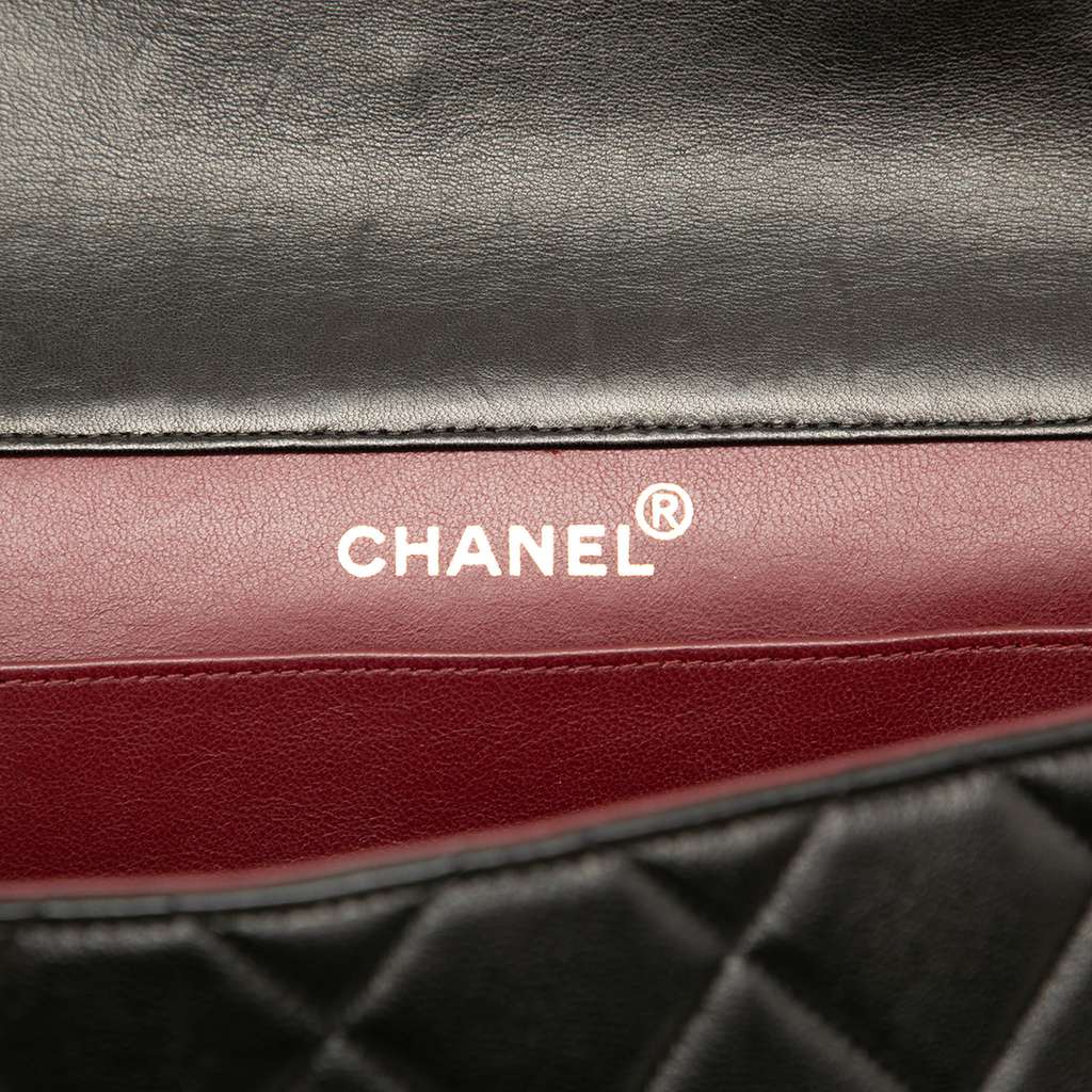 Chanel Jumbo Quilted Lambskin Double Sided Flap Black Leather Good condition - Box View