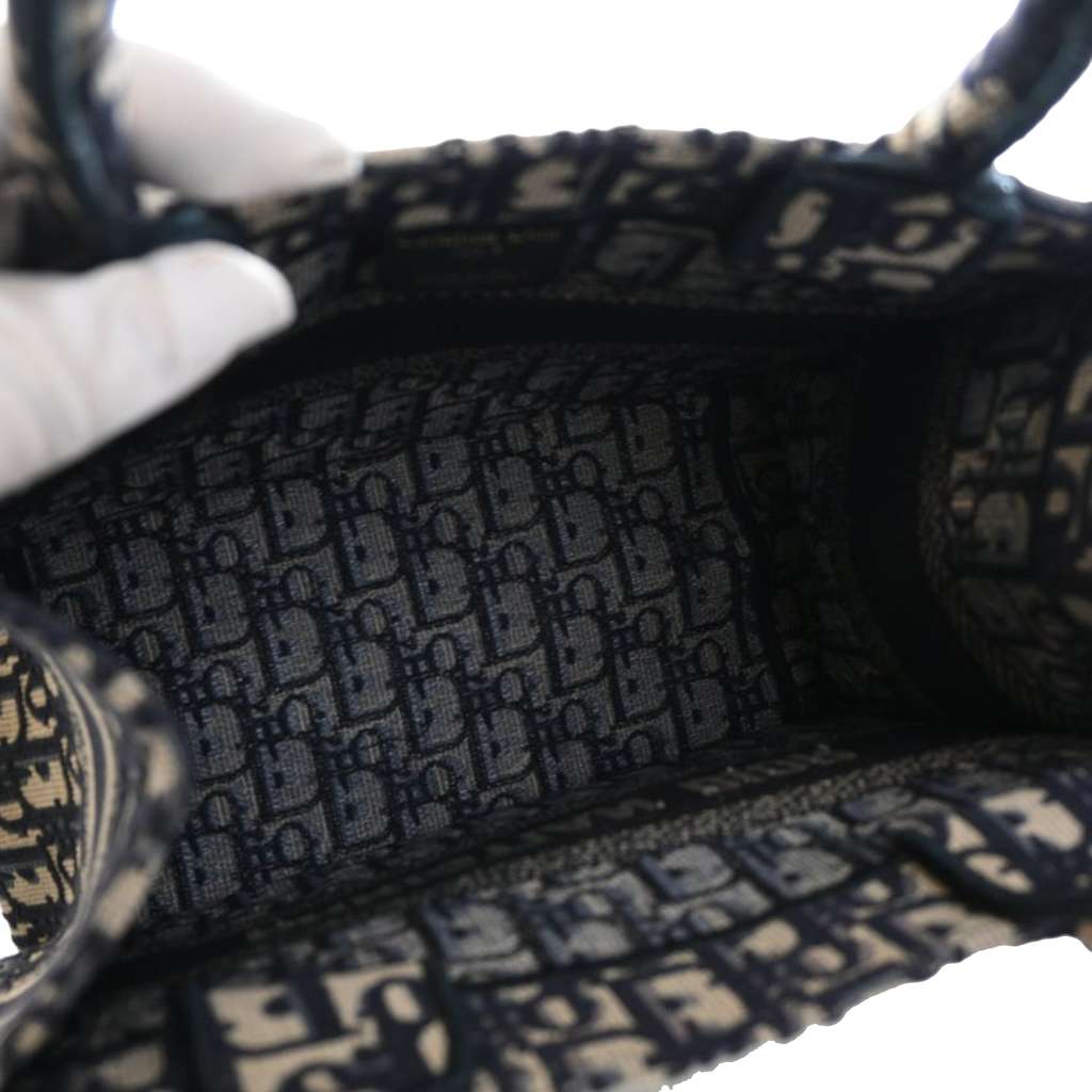 Dior Small Oblique Canvas Book Tote Blue Canvas Good condition - Model View