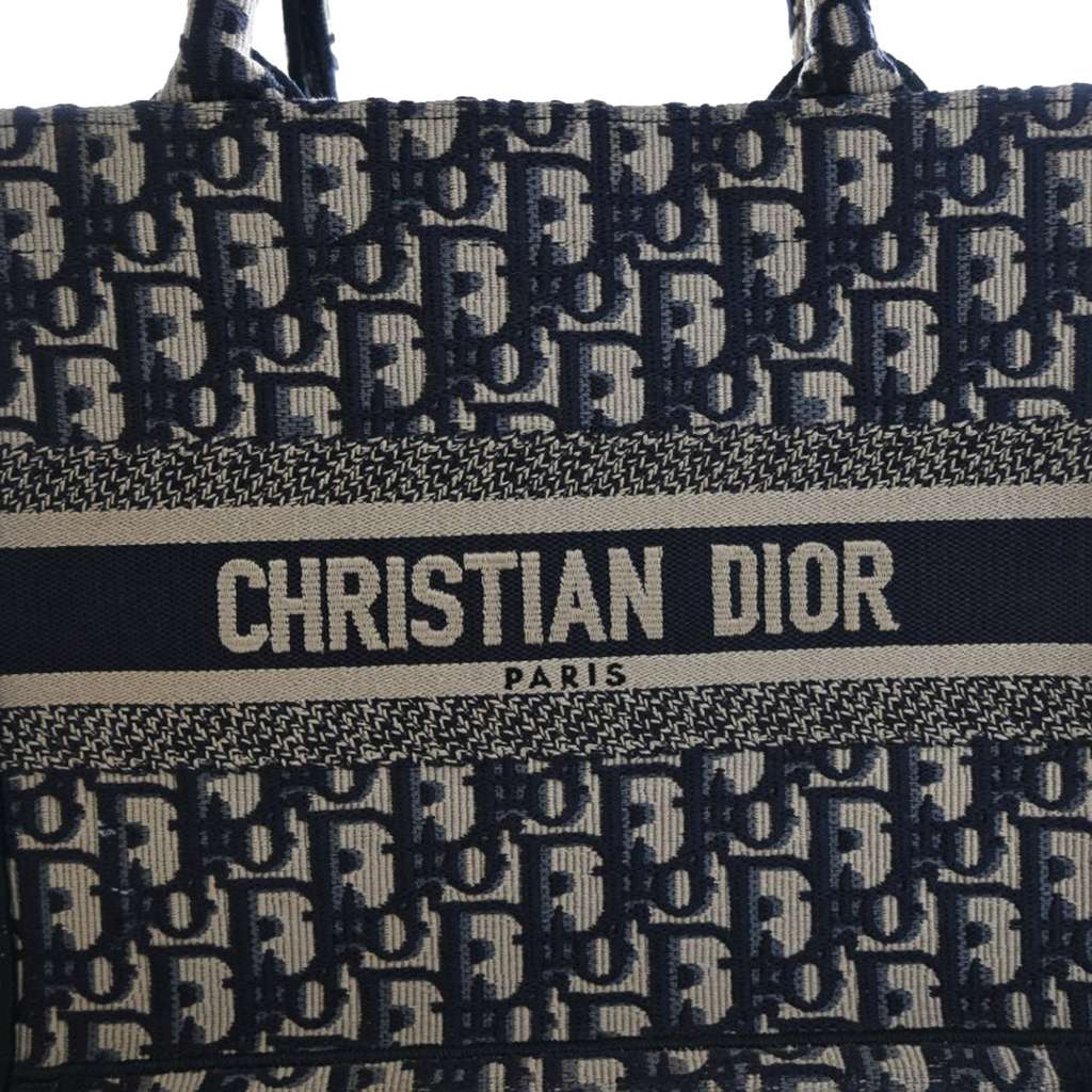 Dior Small Oblique Canvas Book Tote Blue Canvas Good condition - Box View