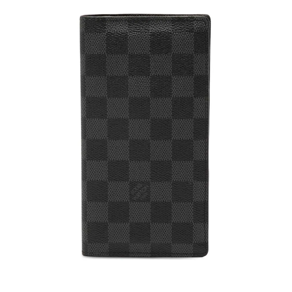 Louis Vuitton Damier Graphite Brazza Long Wallet Black Very good - Front View