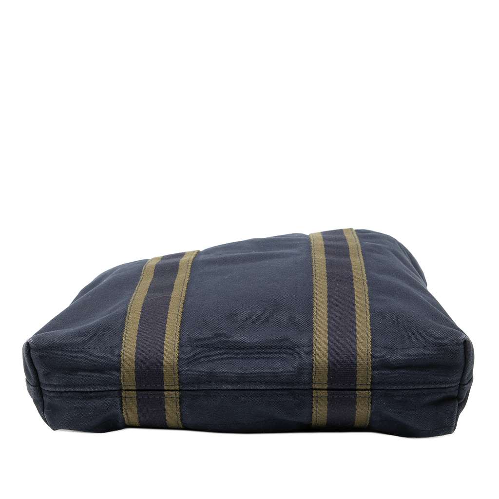 Hermès Toile Fourre Tout Cabas Blue Canvas Good condition - Inside View