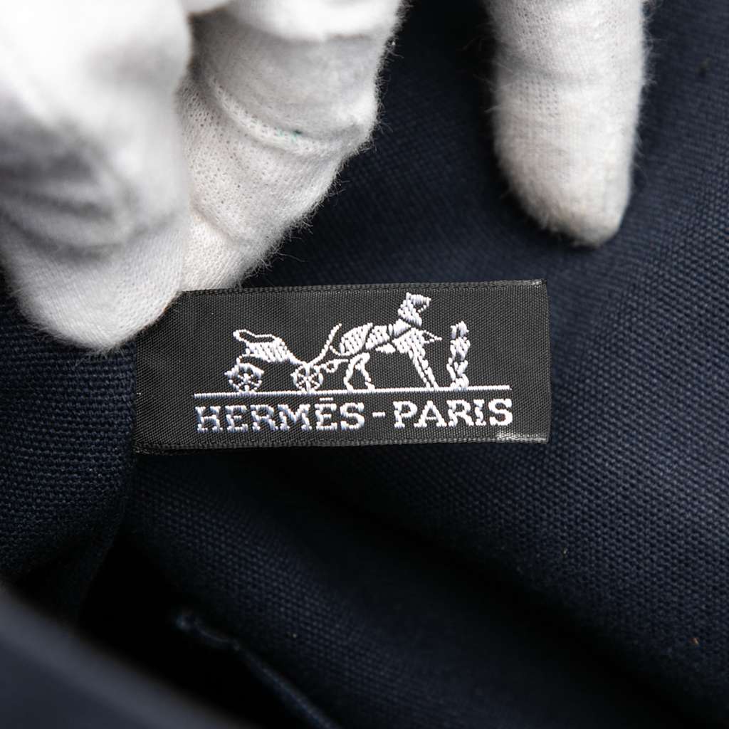 Hermès Toile Fourre Tout Cabas Blue Canvas Good condition - Box View