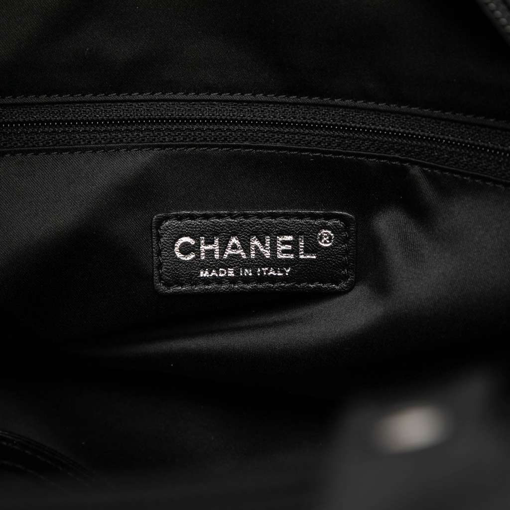 Chanel Medium Quilted Canvas Paris Biarritz Tote Blue Canvas Good condition - Box View